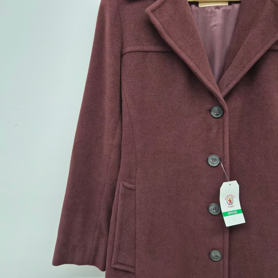 막스엔코 버건디 울 코트 여성 S 상품이미지2