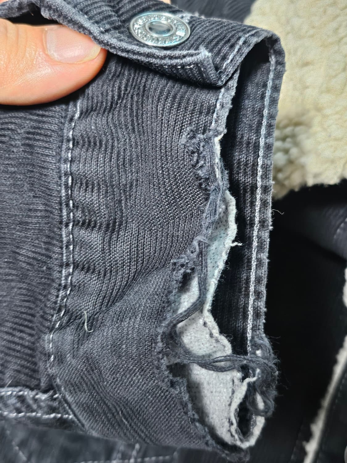 리바이스 70520 골덴 코듀로이 블랙 쉐르파 트러커 자켓 L 상품이미지5