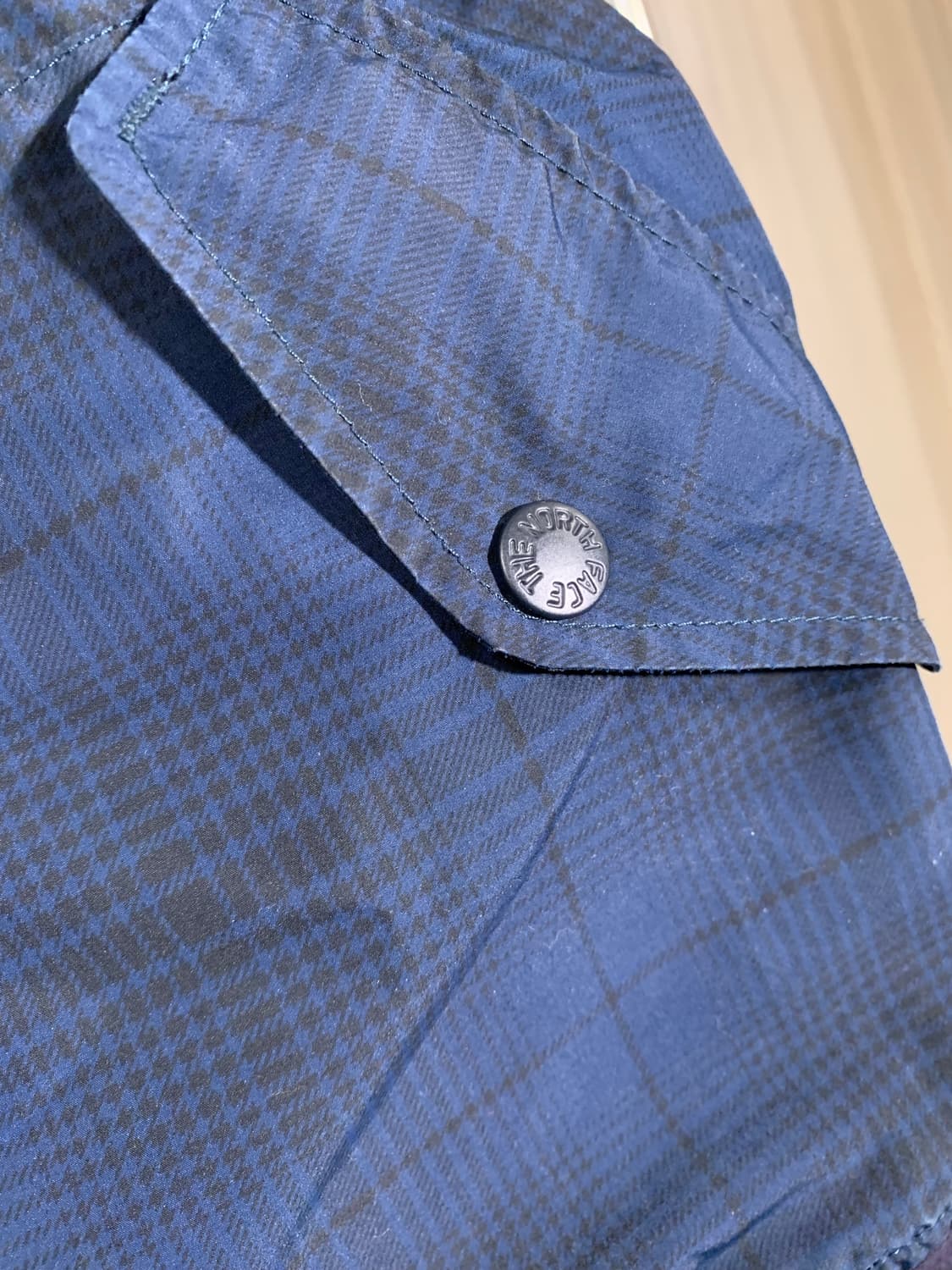 노스페이스 퍼플라벨 블루 체크 패턴 블르종 ma1 자켓 상품이미지4