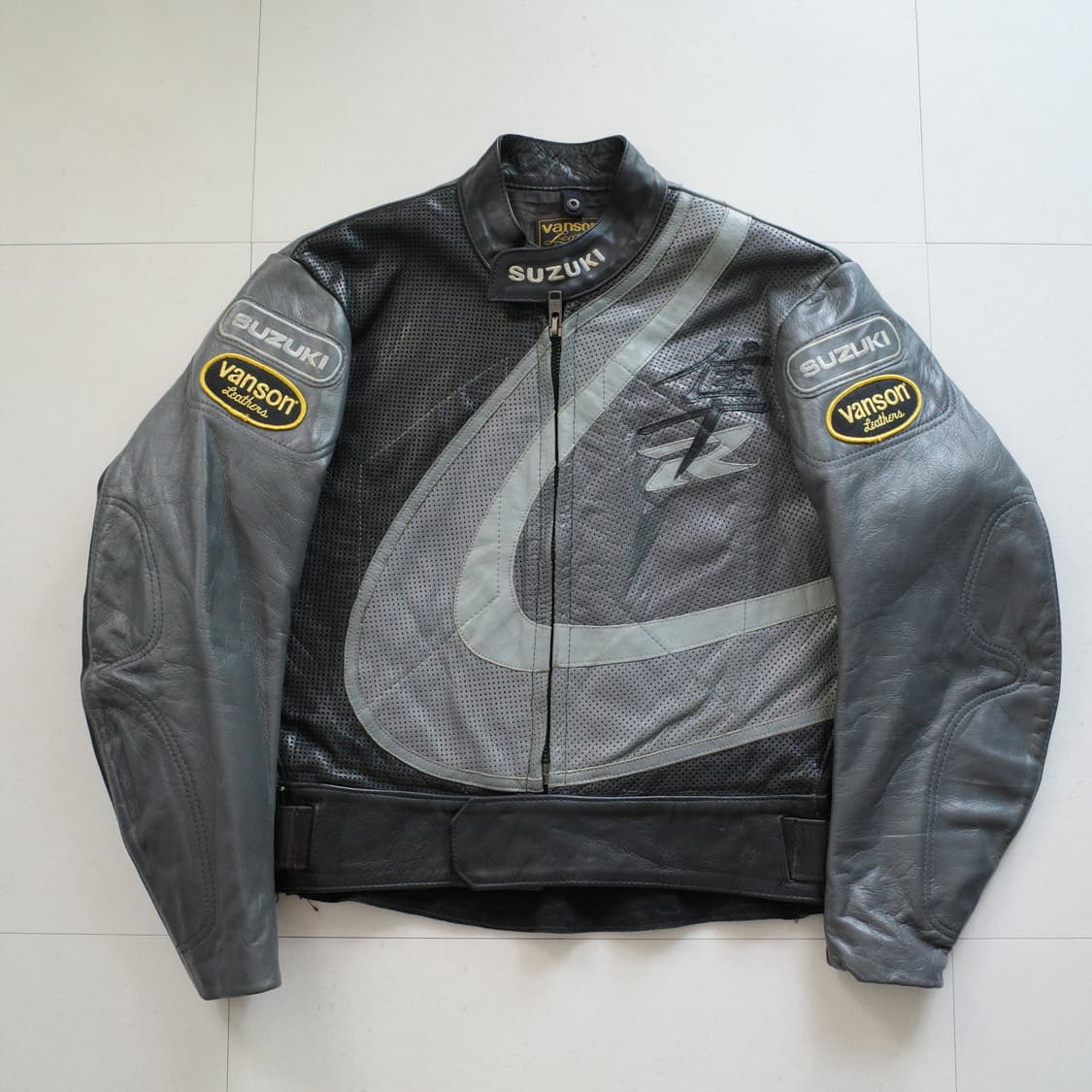 00s 밴슨 x 스즈키 Hayabusa 레더 바이크 자켓 USA MADE 상품이미지1