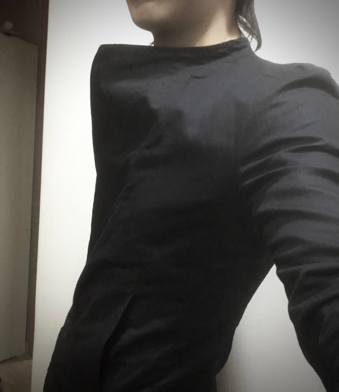 토네이도 마트 사선 지퍼 비대칭 스톨 레이어드 재킷 상품이미지1