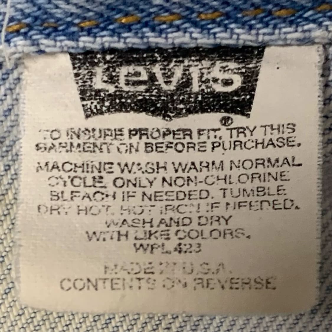 [XXL] 90's 리바이스 데님 트러커 자켓 Made In USA 상품이미지6