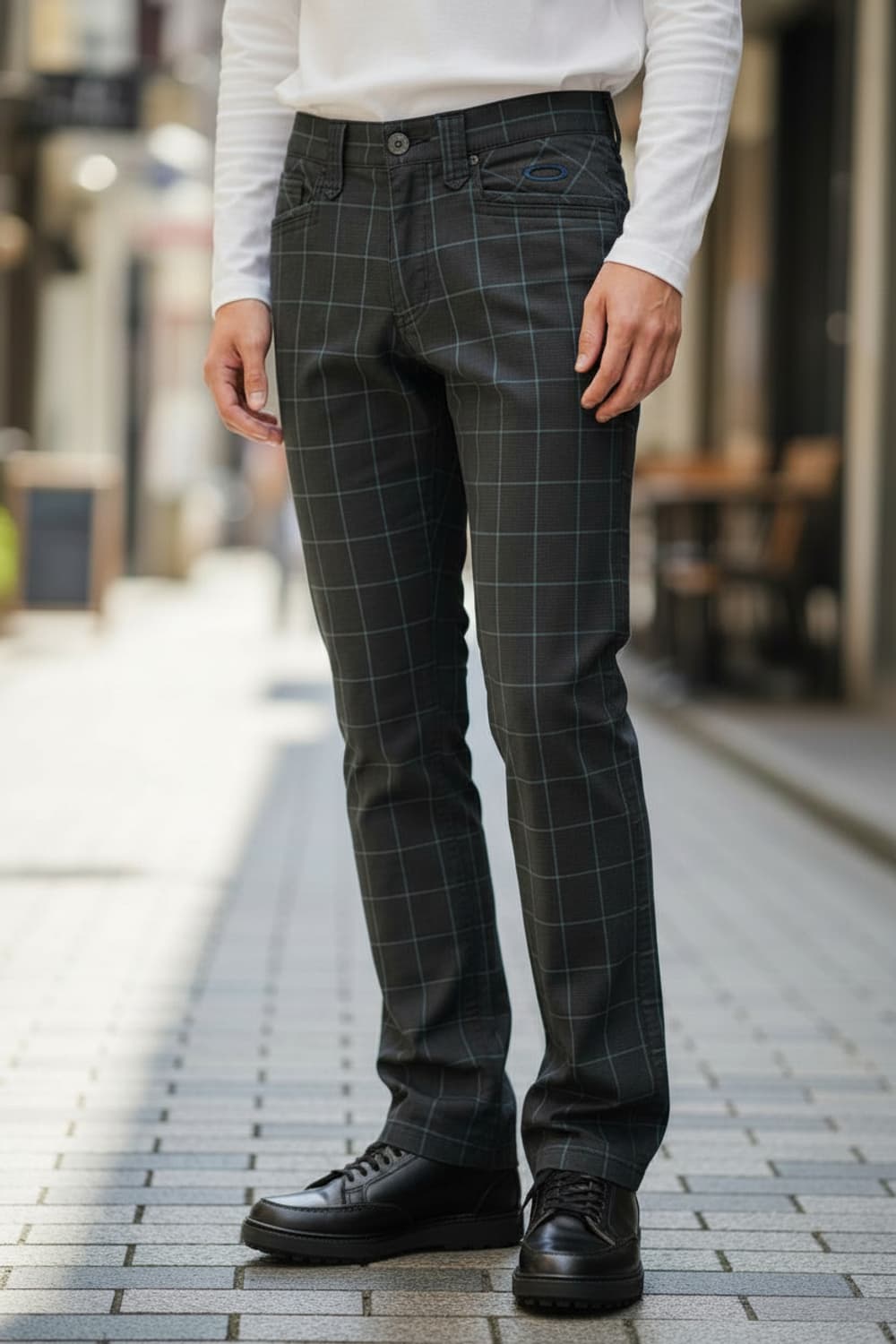 [30] 오클리 Oakley 아카이브 체크 팬츠 스컬 자수 Y2K 슬랙스 상품이미지2