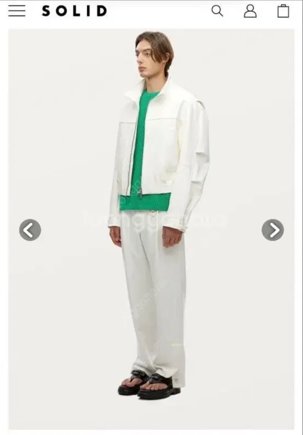 솔리드옴므 화이트 레더 자켓 상품이미지3