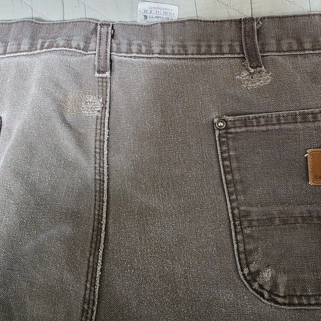 [42X30] 빈티지 칼하트 더블니 B136DKB 워크팬츠 트래쉬 DK1 상품이미지7