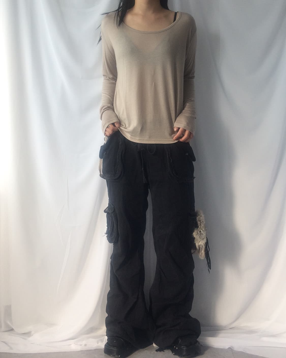 Back printing point loose fit top 상품이미지7