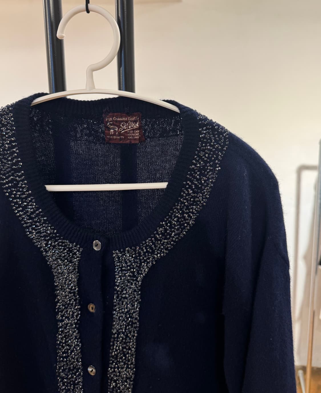 수작업 비즈 캐시미어 100 가디건 / 여성 L (남성 M 추천) 상품이미지3