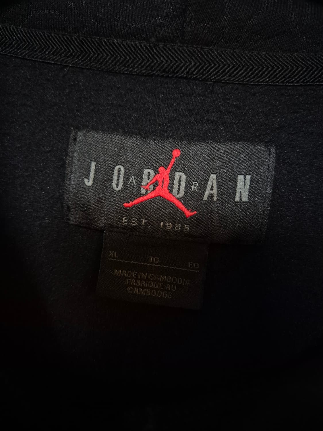 (XL) 24ss 나이키 조던 파리생제르망 기모 블랙 후드티 상품이미지3