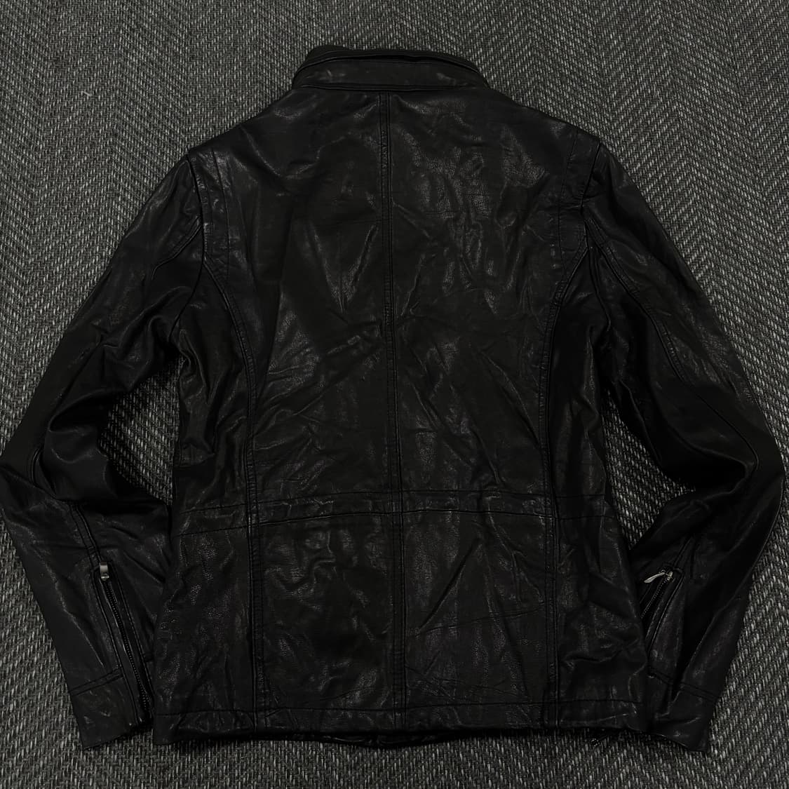 램스킨 슬림핏 히든후드 자켓 블랙 상품이미지3