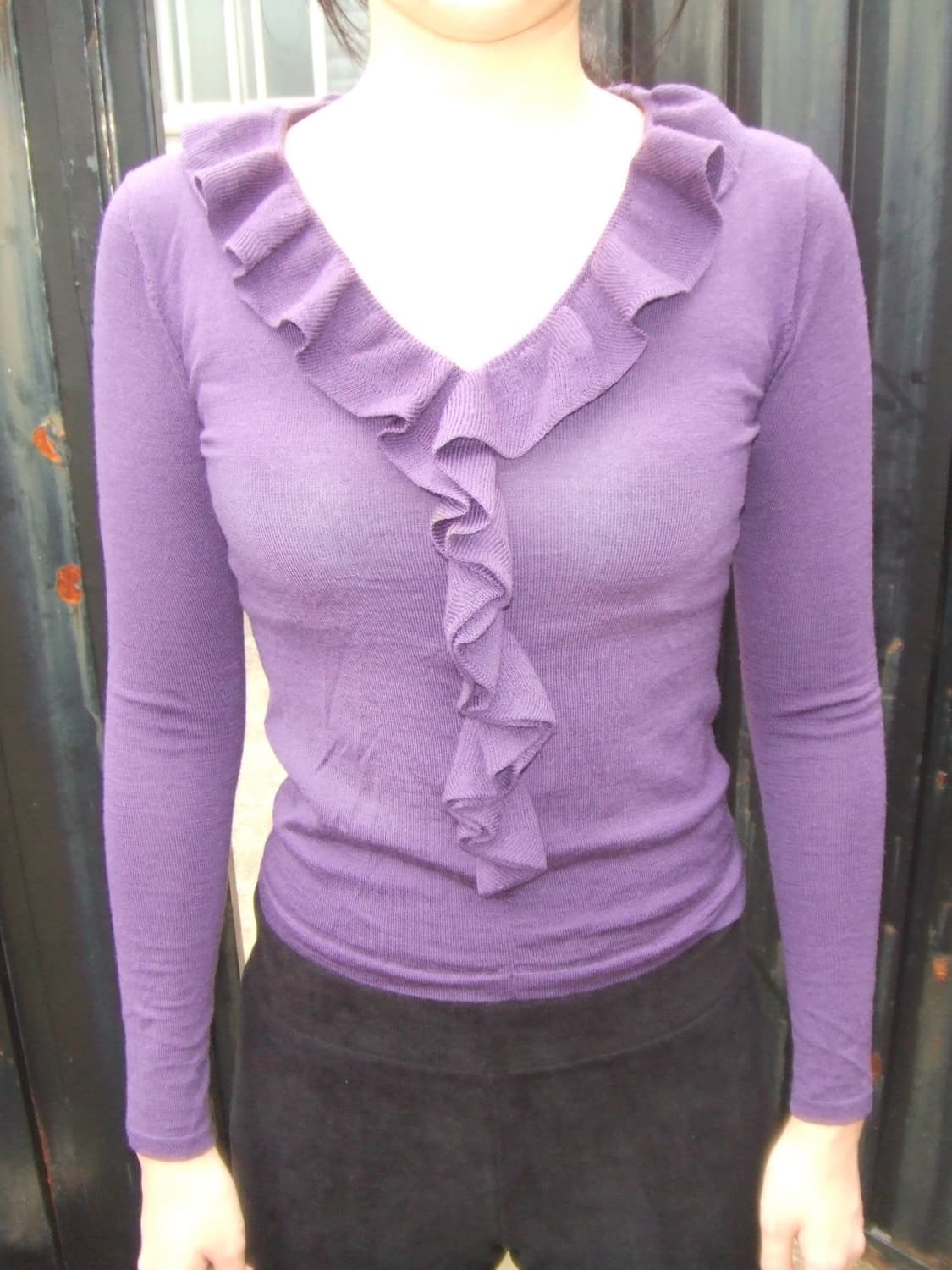 Vintage purple frill knit 상품이미지2