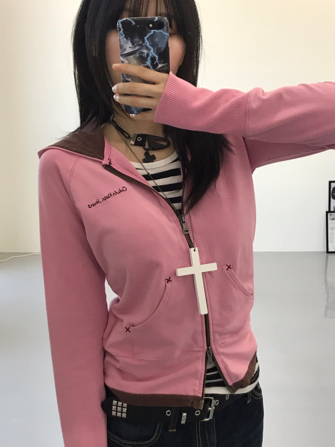 Calvin Klein Pink Zip Up Hoodies 상품이미지3