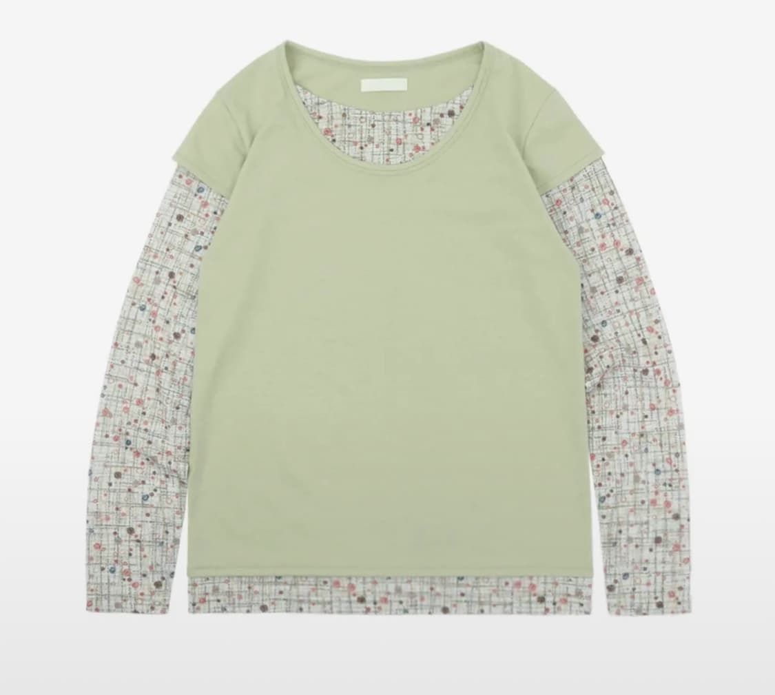 써넥트 레인보우 레이어드 롱슬리브 그린 상품이미지2