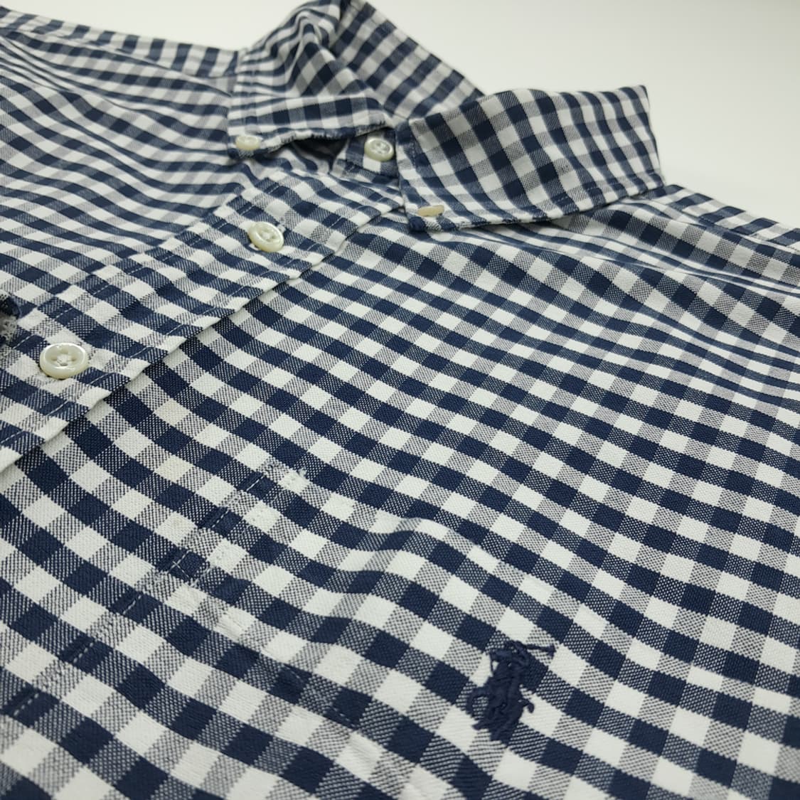 CN774 XL 폴로 랄프로렌 빅셔츠 네이비 깅엄체크 긴팔 셔츠 남방 상품이미지5