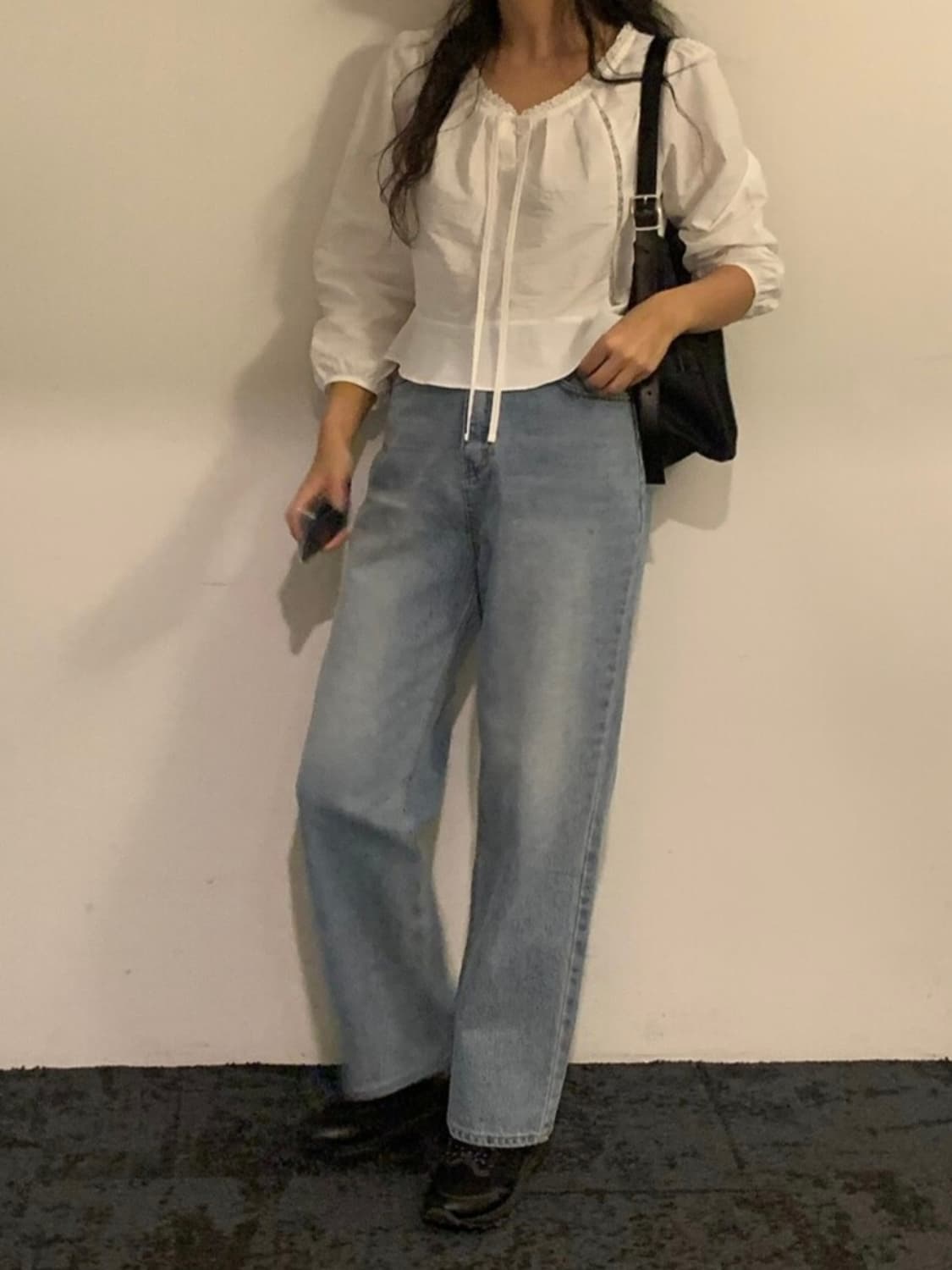 오트앤드 밀키 크롭 블라우스 상품이미지3