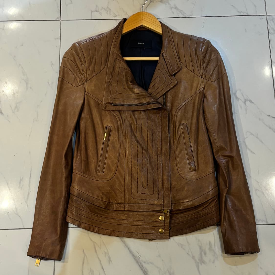 System 브라운 양가죽 자켓 빈티지자켓 해체주의자켓 상품이미지1