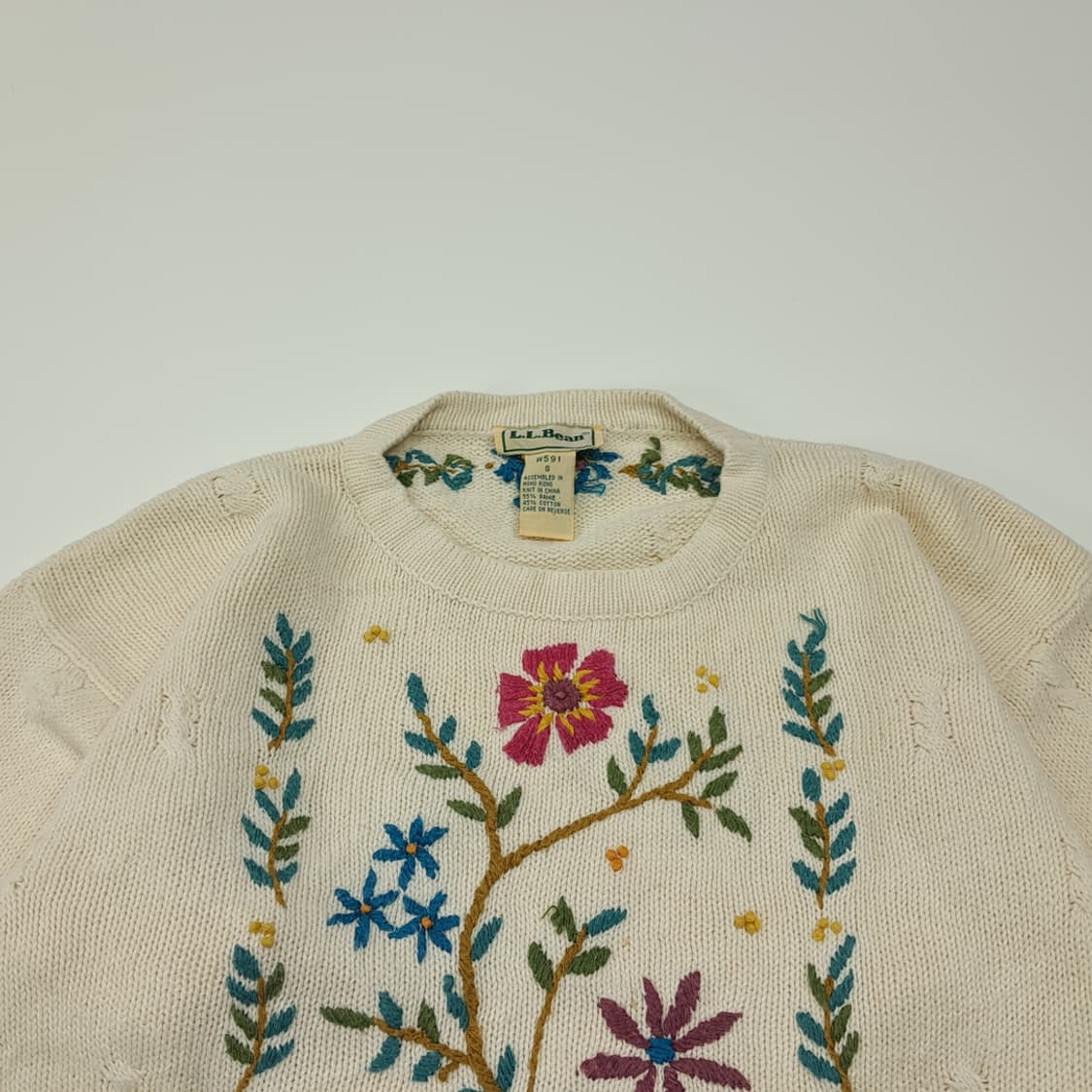 CL149 S 엘엘빈 라미혼방 자수 니트 상품이미지2