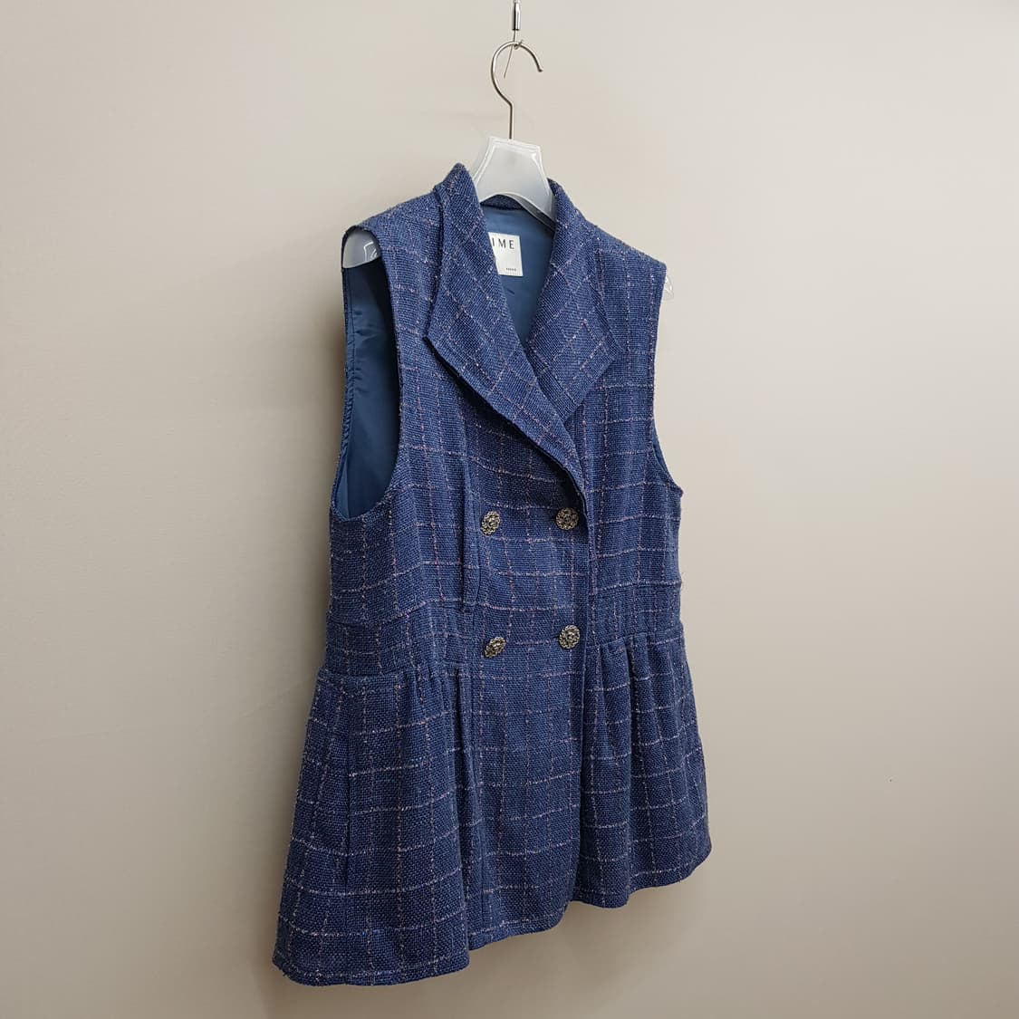 한섬 타임 2020 트위드 플리츠 디테일 베스트 F사이즈 상품이미지3