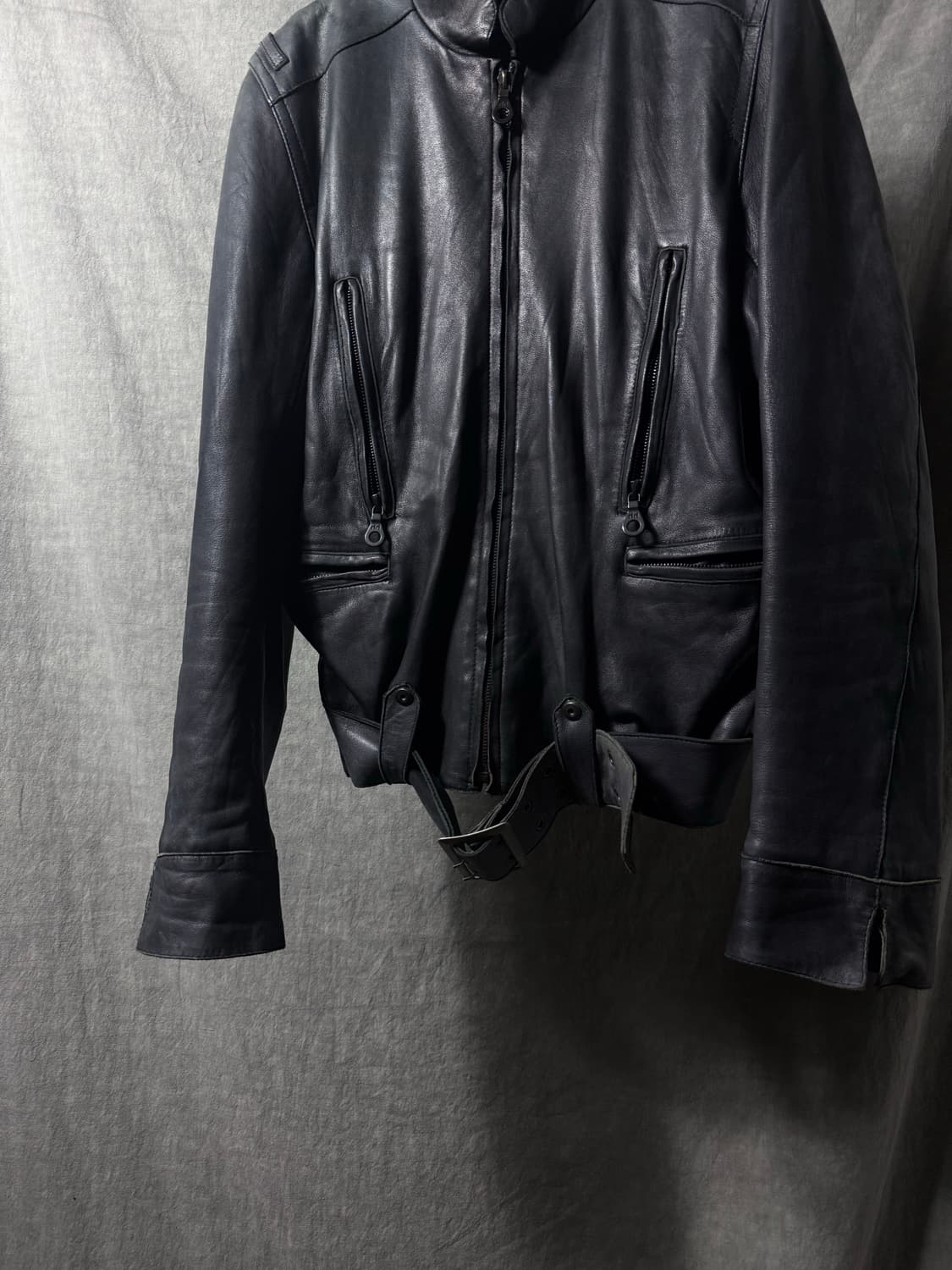 GalaabenD High Neck Leather Rider Jacket 상품이미지4