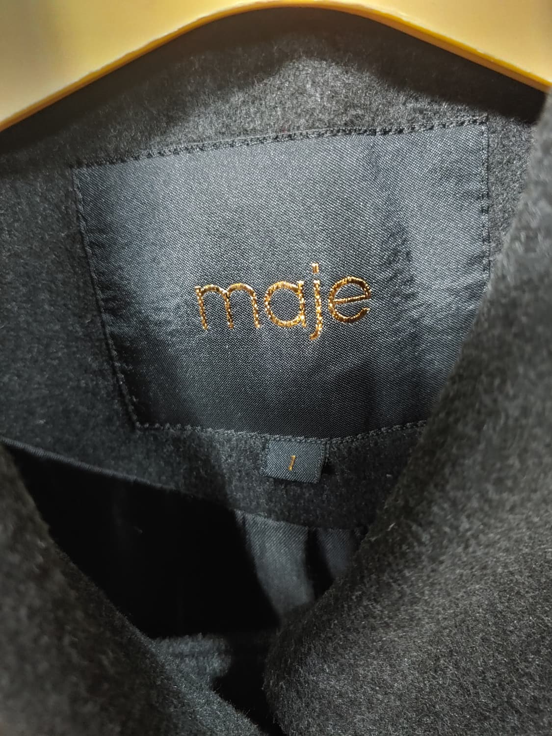 maje 마쥬 더블 버튼 롱코트 블랙 여성1  55 상품이미지4