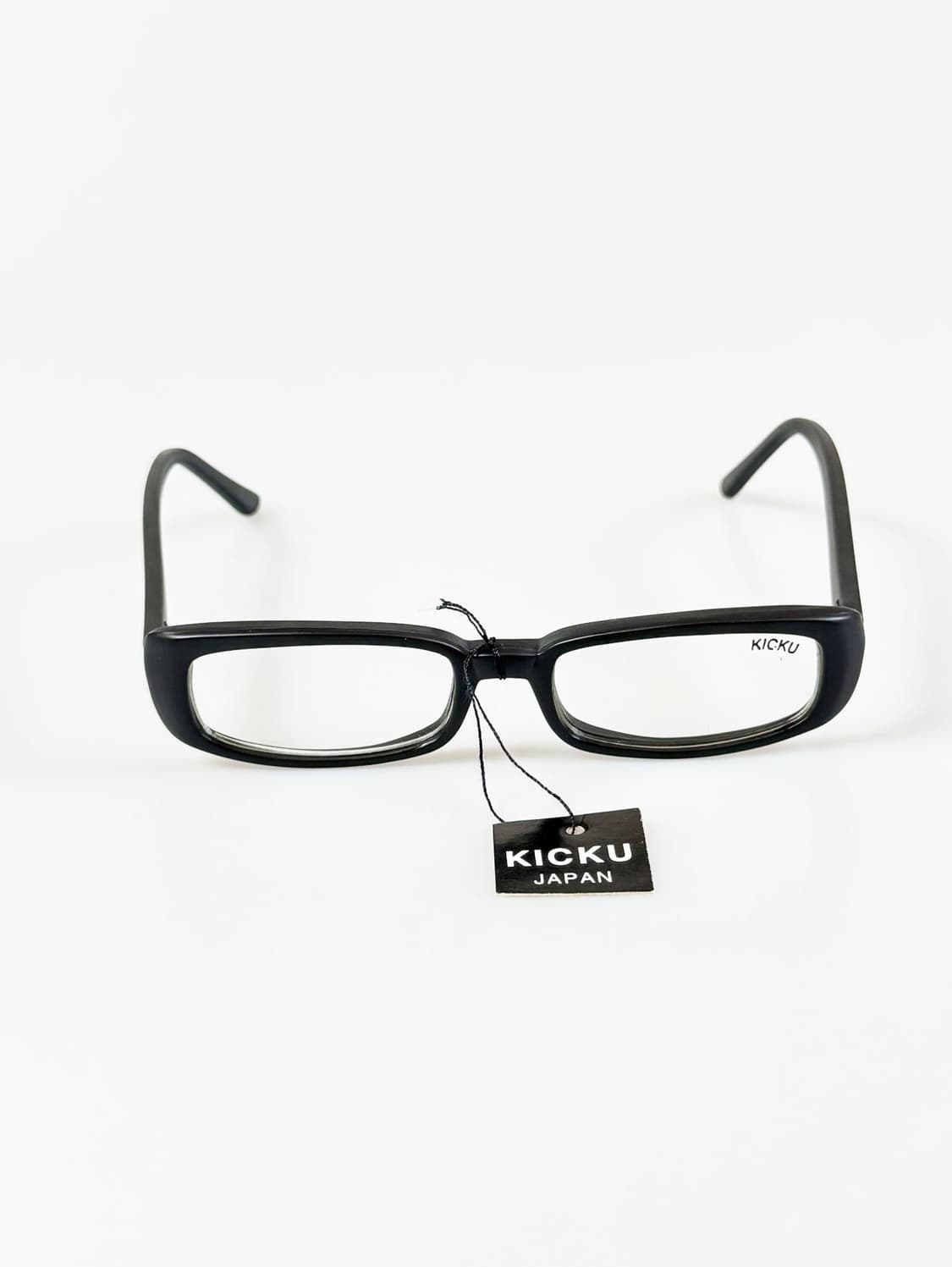90s KICKU JAPAN 맷블랙 뿔테 스퀘어 빈티지 안경 상품이미지2
