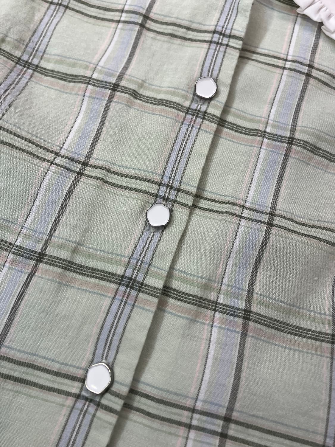 빈티지 체크 카라 블라우스 그린 M-L #csz2122 상품이미지4