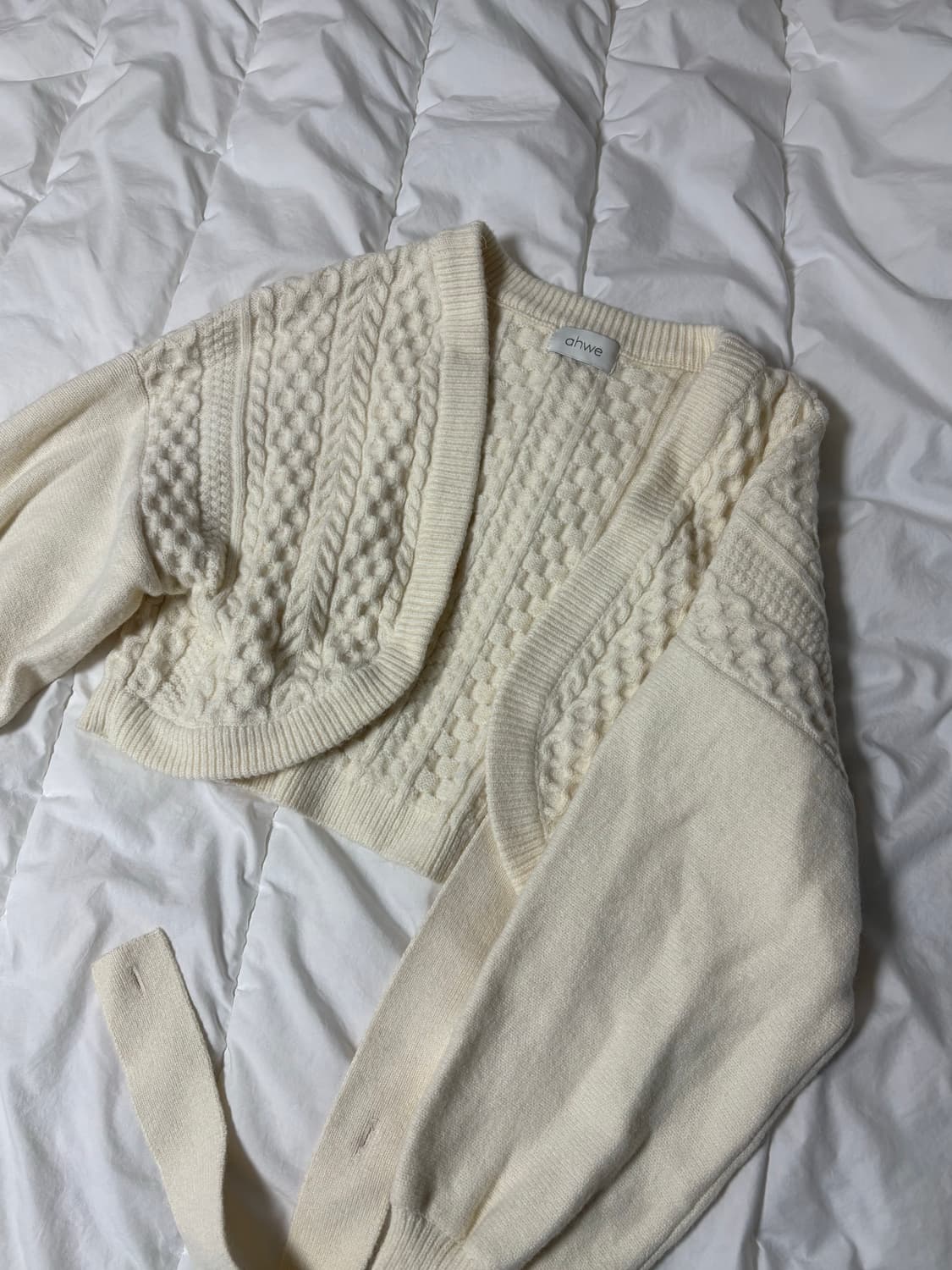 아위 볼레로 니트가디건 니트볼레로 아모멘토 니트꽈베기 상품이미지5