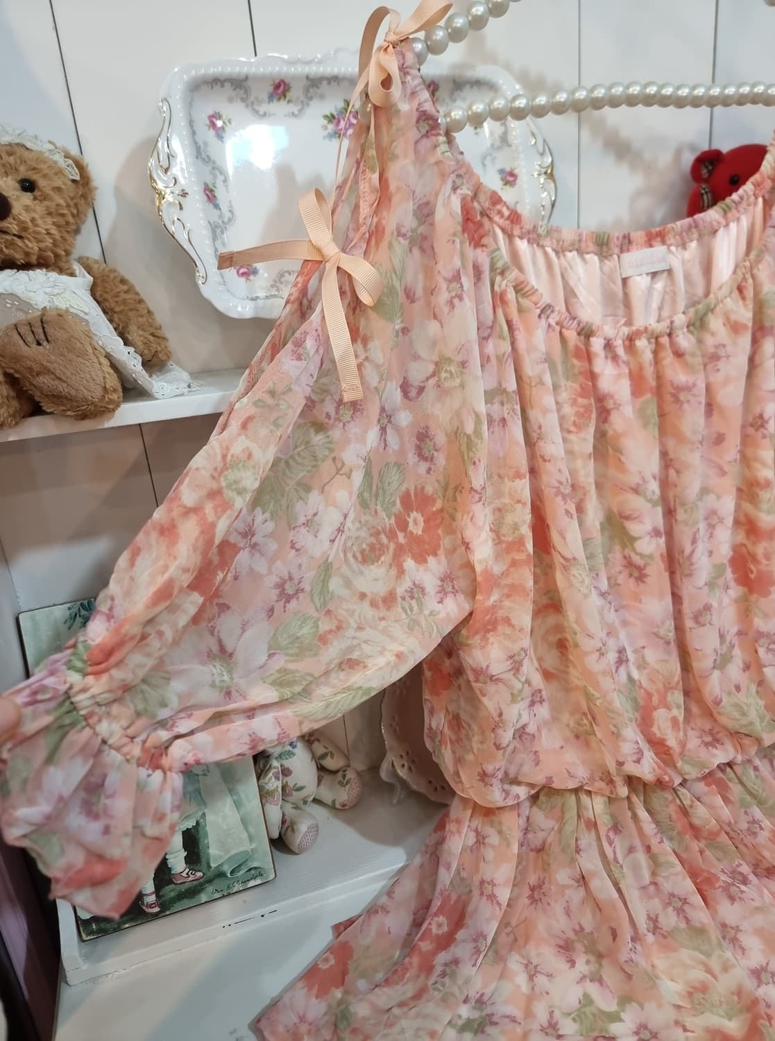 리즈리사 플라워 시폰 튜닉형원피스 상품이미지2