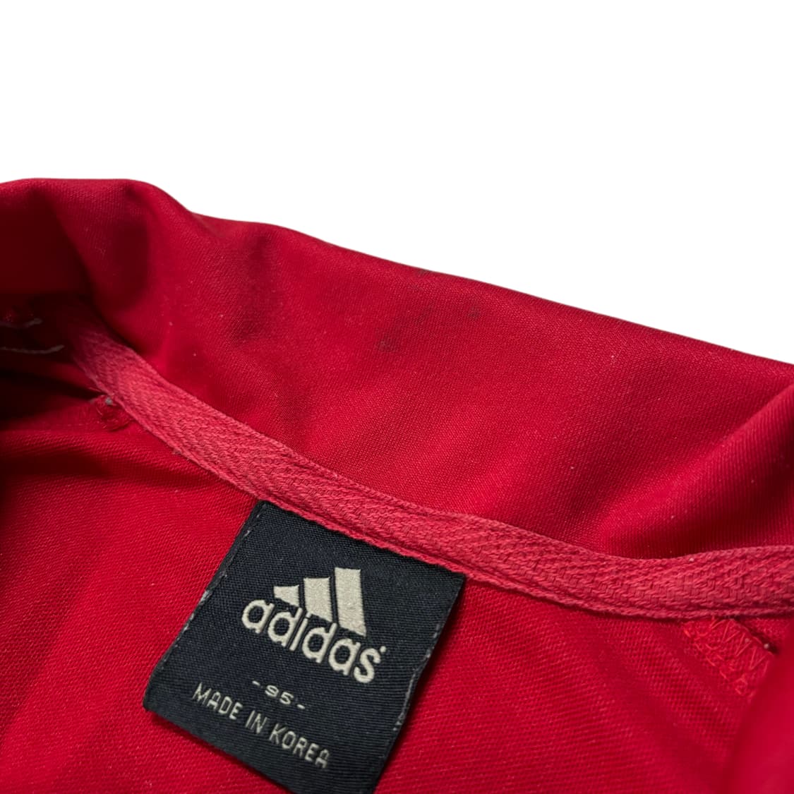아디다스 레드 흰빨 져지 백로고 레터링 져지 상품이미지4