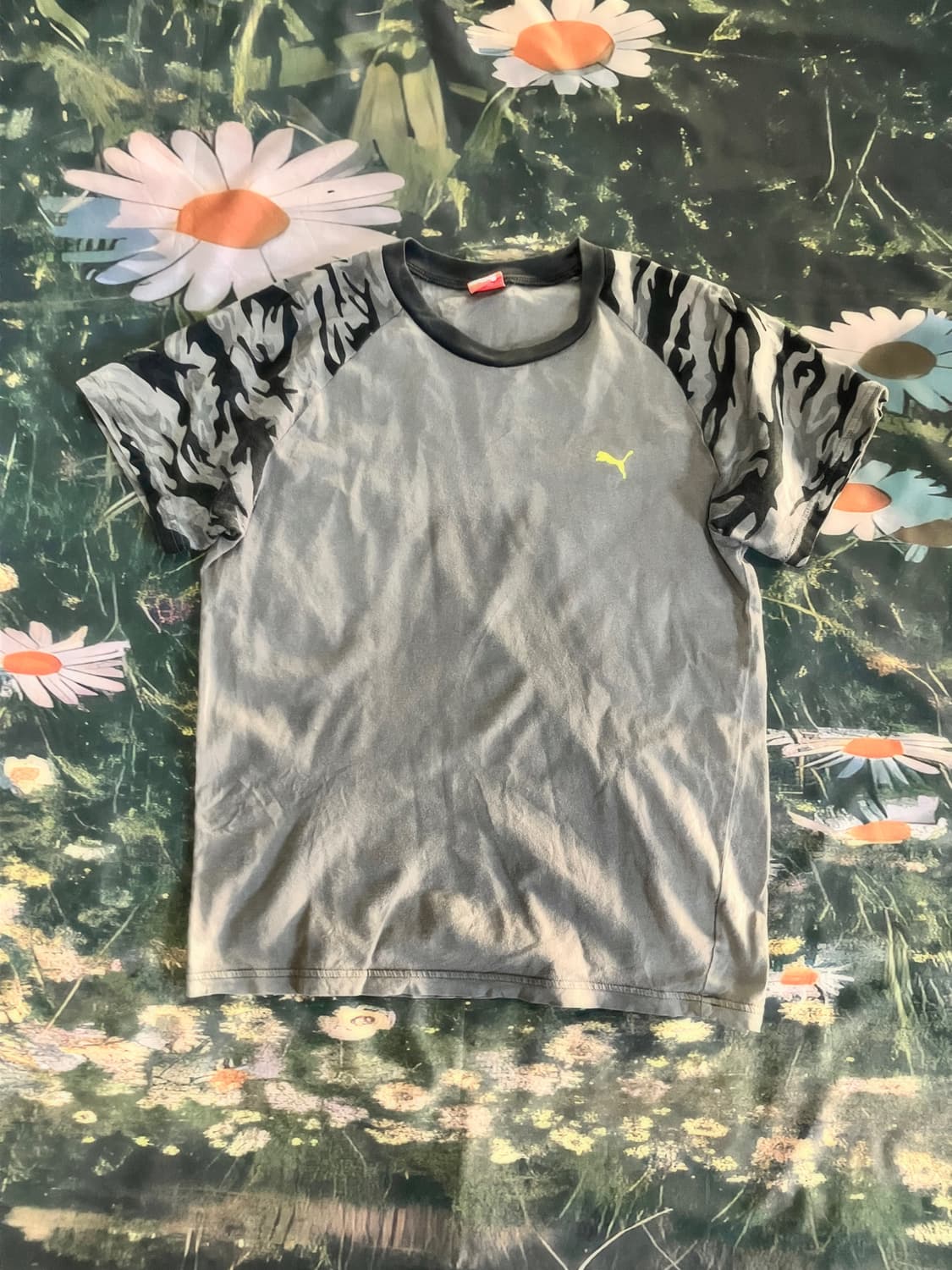 Puma 푸마 핀터깔y2k 올드스쿨스트릿 밀리터리 카모 링거 반팔티셔츠 상품이미지1