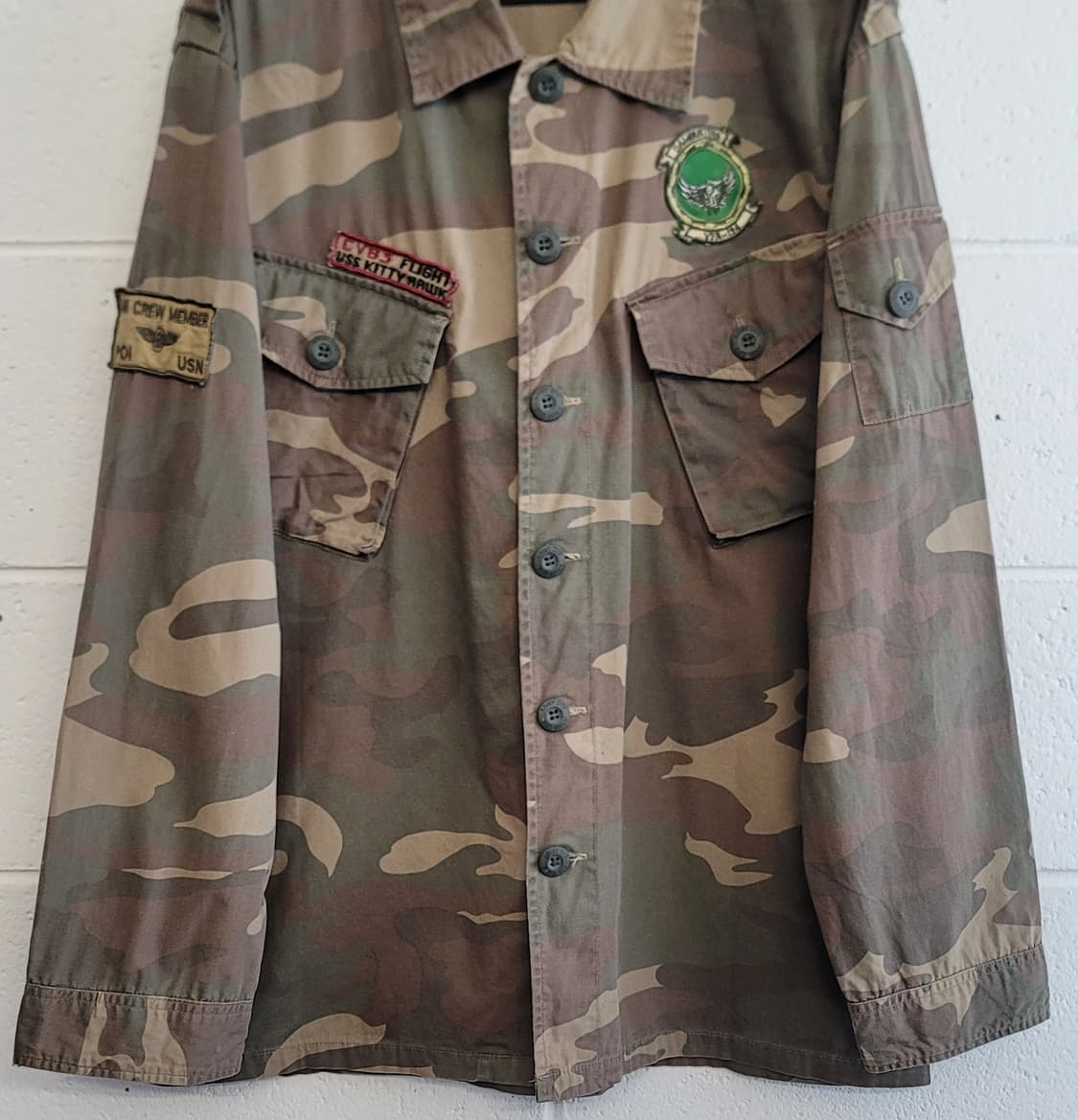 JPN 빈티지 Air Crew Member US Army 카모 셔츠헝자켓 상품이미지5