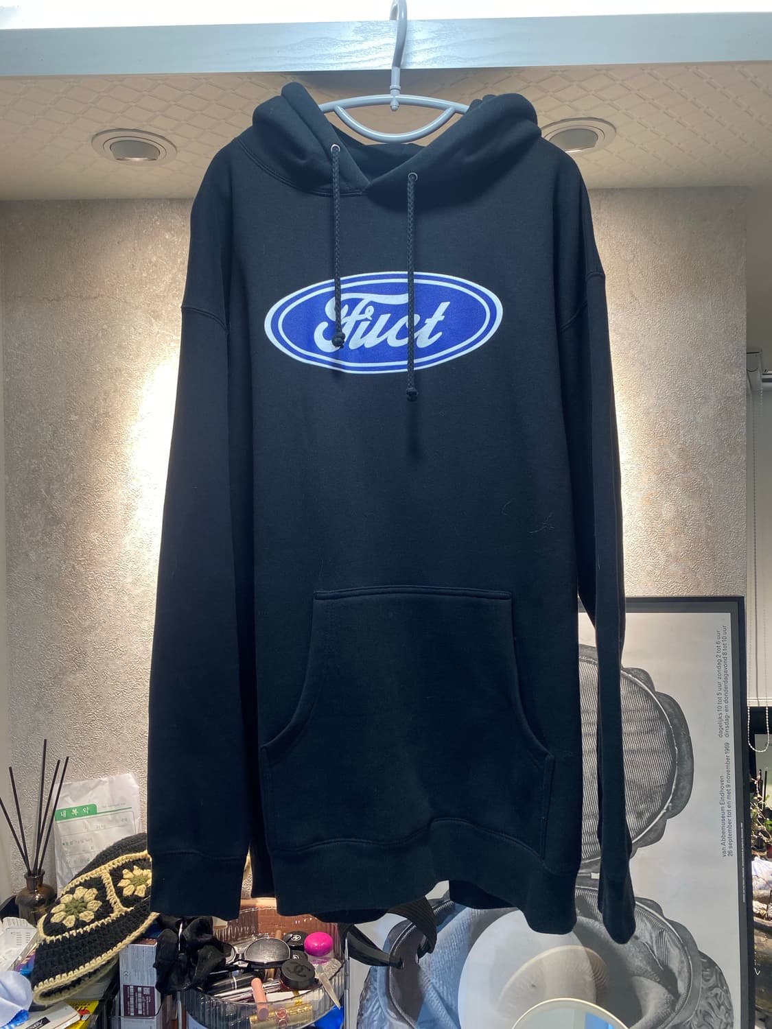 FUCT OVAL LOGO HOODIE BLACK 상품이미지3
