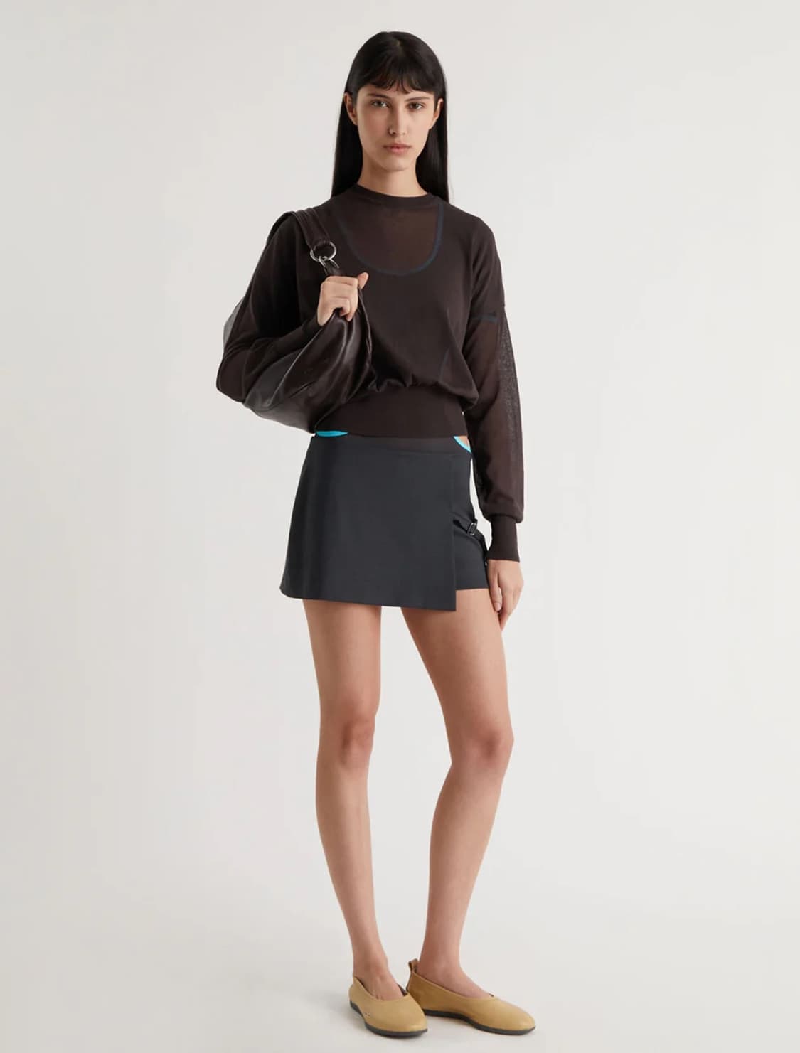 [M]팔로마울 LEDS 오가닉 시어 니트/브라운 상품이미지2