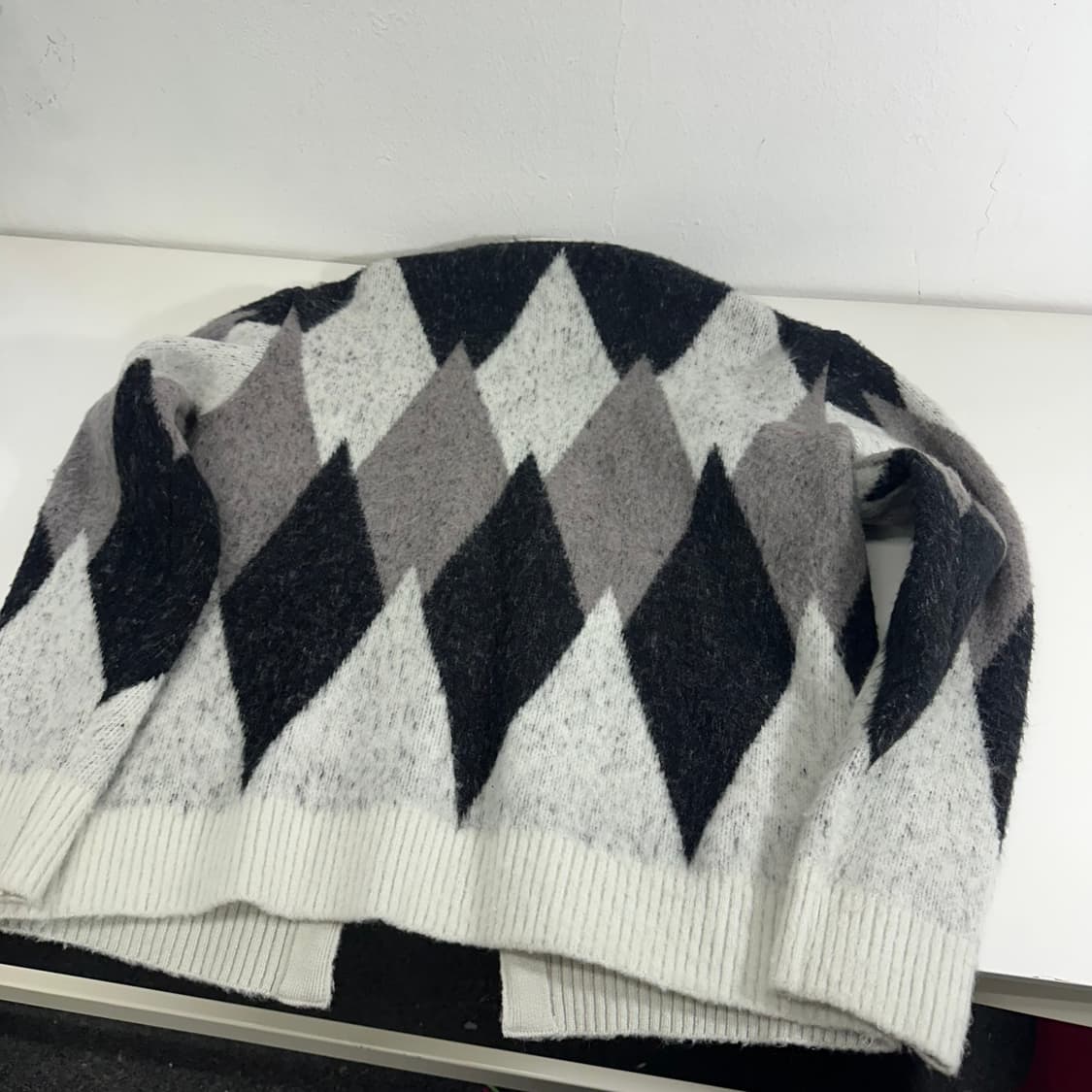 M-L 빈티지 아가일 보카시 가디건 상품이미지4