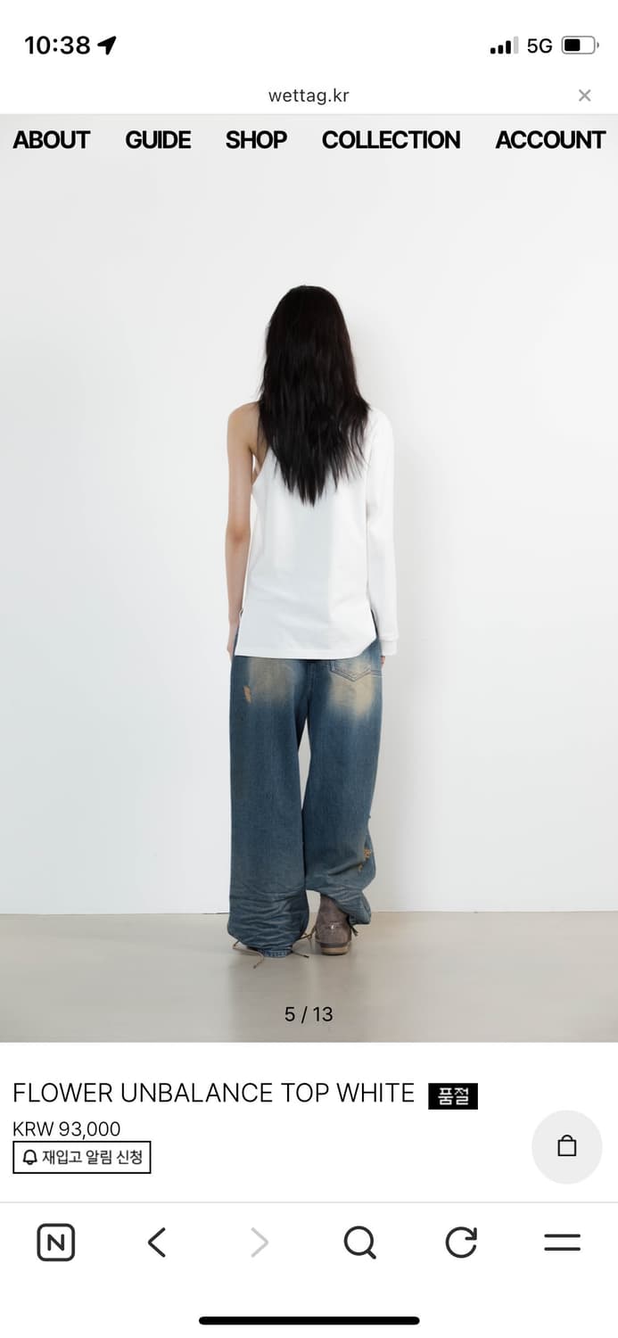 Wet Tag FLOWER UNBALANCE TOP WHITE 상품이미지3