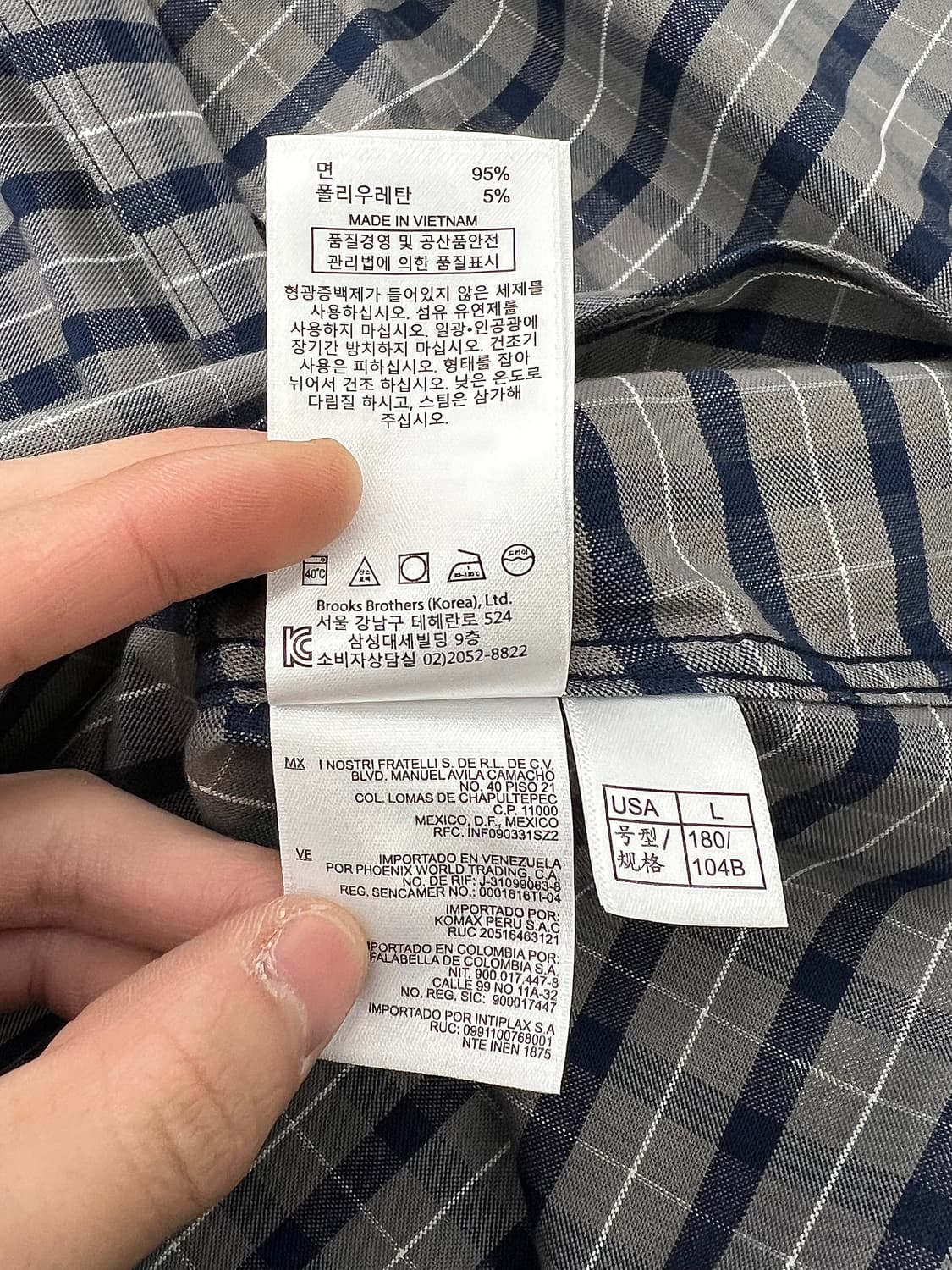 브룩스 브라더스 차콜 그레이 옴브레 체크 플래드 필드 셔츠 상품이미지9