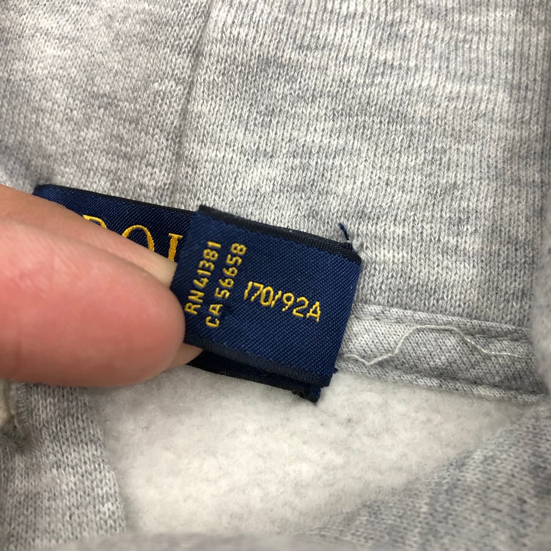 폴로 랄프로렌 그레이 기모 후드티 상품이미지4