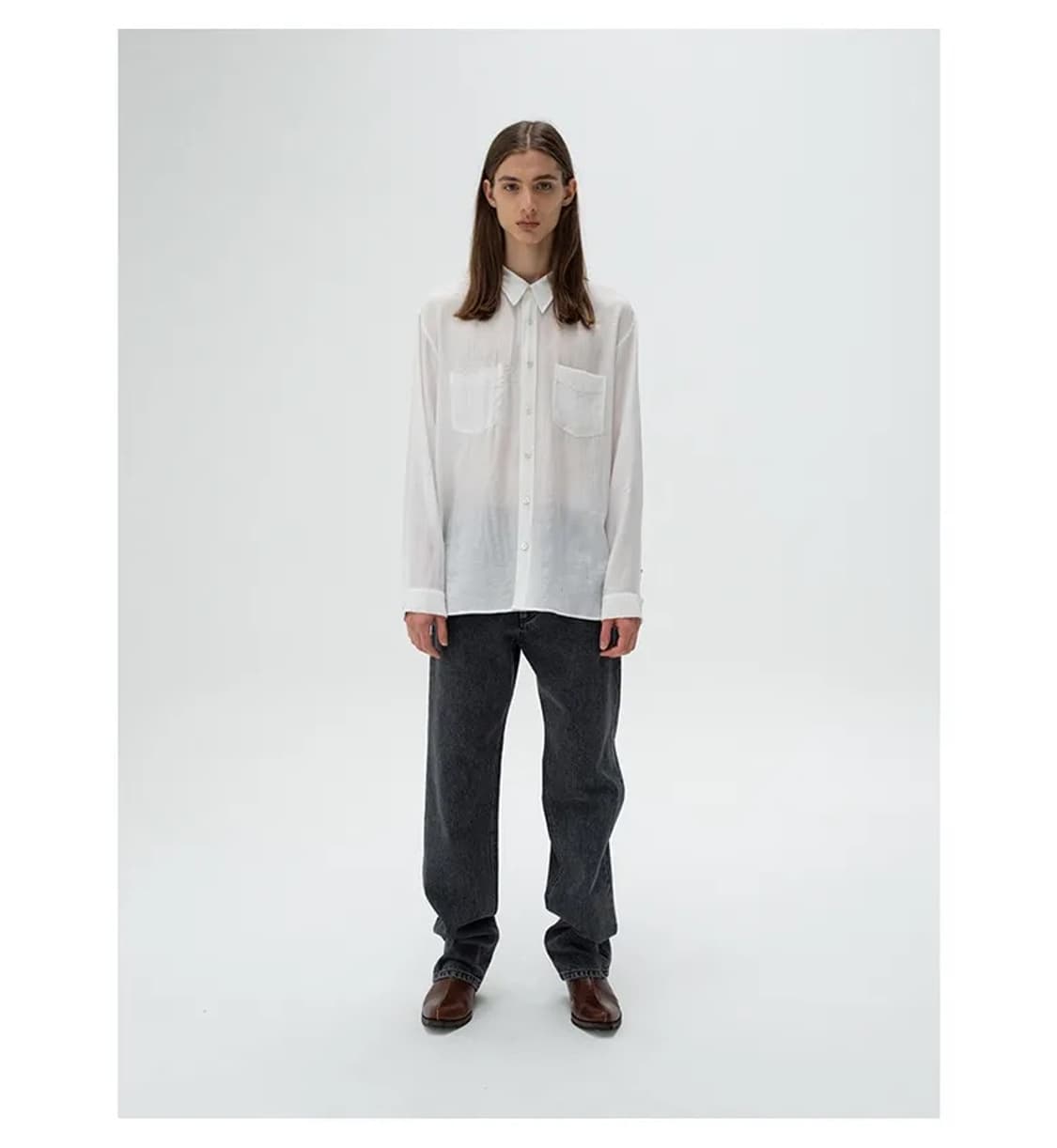 [쿠어] 릴렉스드 워싱 진 (그레이) L 상품이미지2