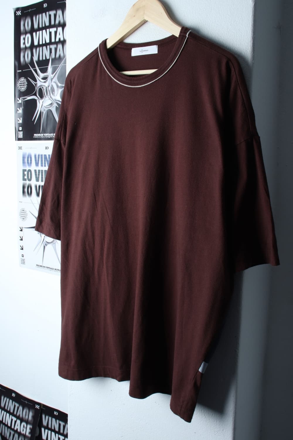 (L-2XL) 일꼬르소 반팔 티셔츠 빅사이즈 브라운 조스-7BB6 상품이미지1