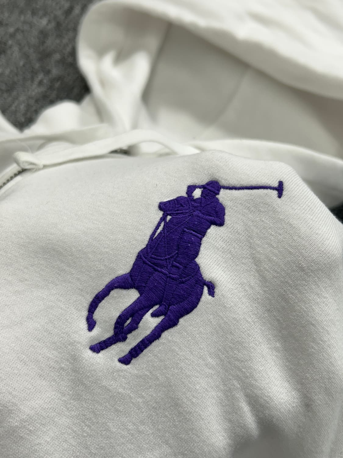 폴로 랄프로렌 빅포니 화이트 후드집업 L   상품이미지4