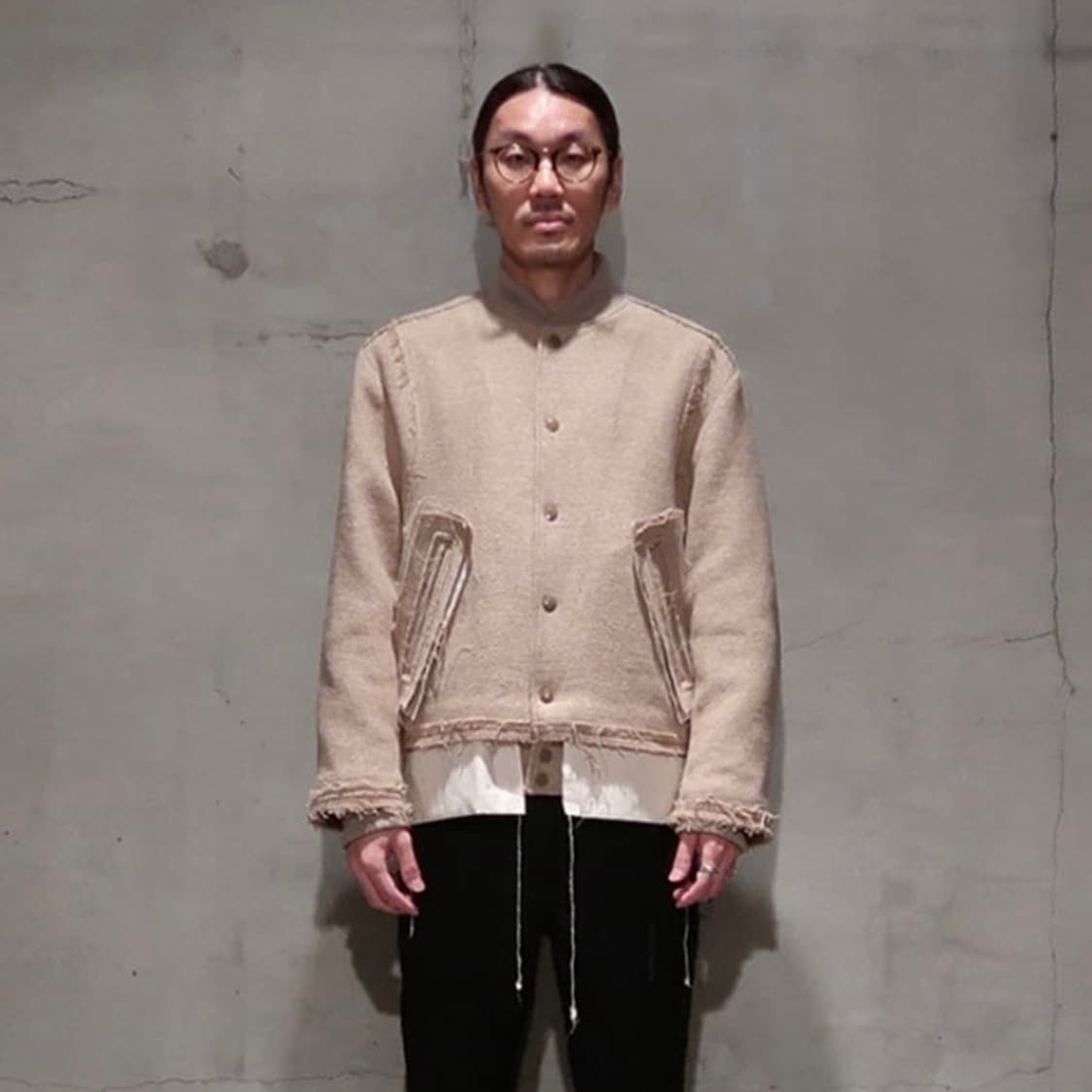 [S,100]미도리카와 컷 오프 울 바시티 자켓 상품이미지4