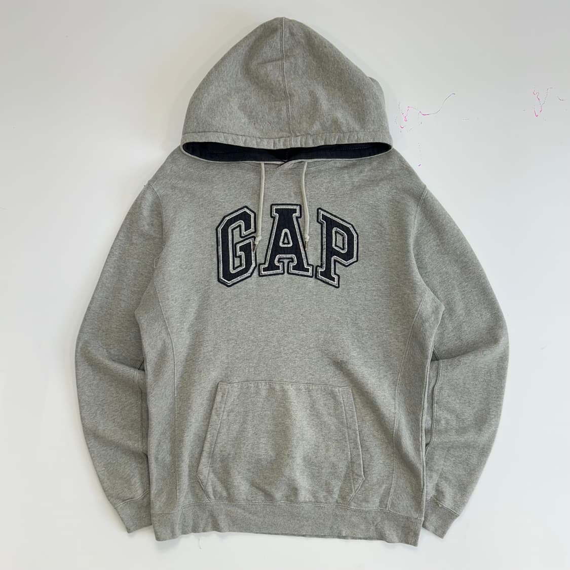 Gap 갭 네이비 로고 그레이 후드집업 상품이미지3