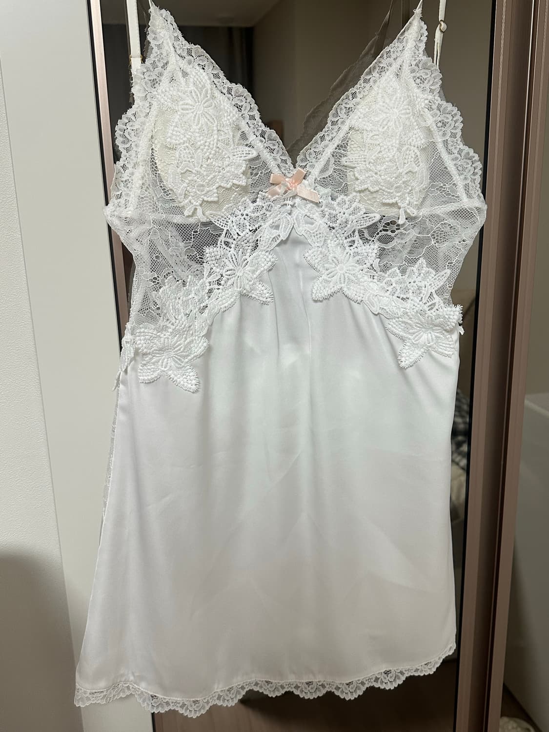 화이트 레이스 슬립 원피스 상품이미지1