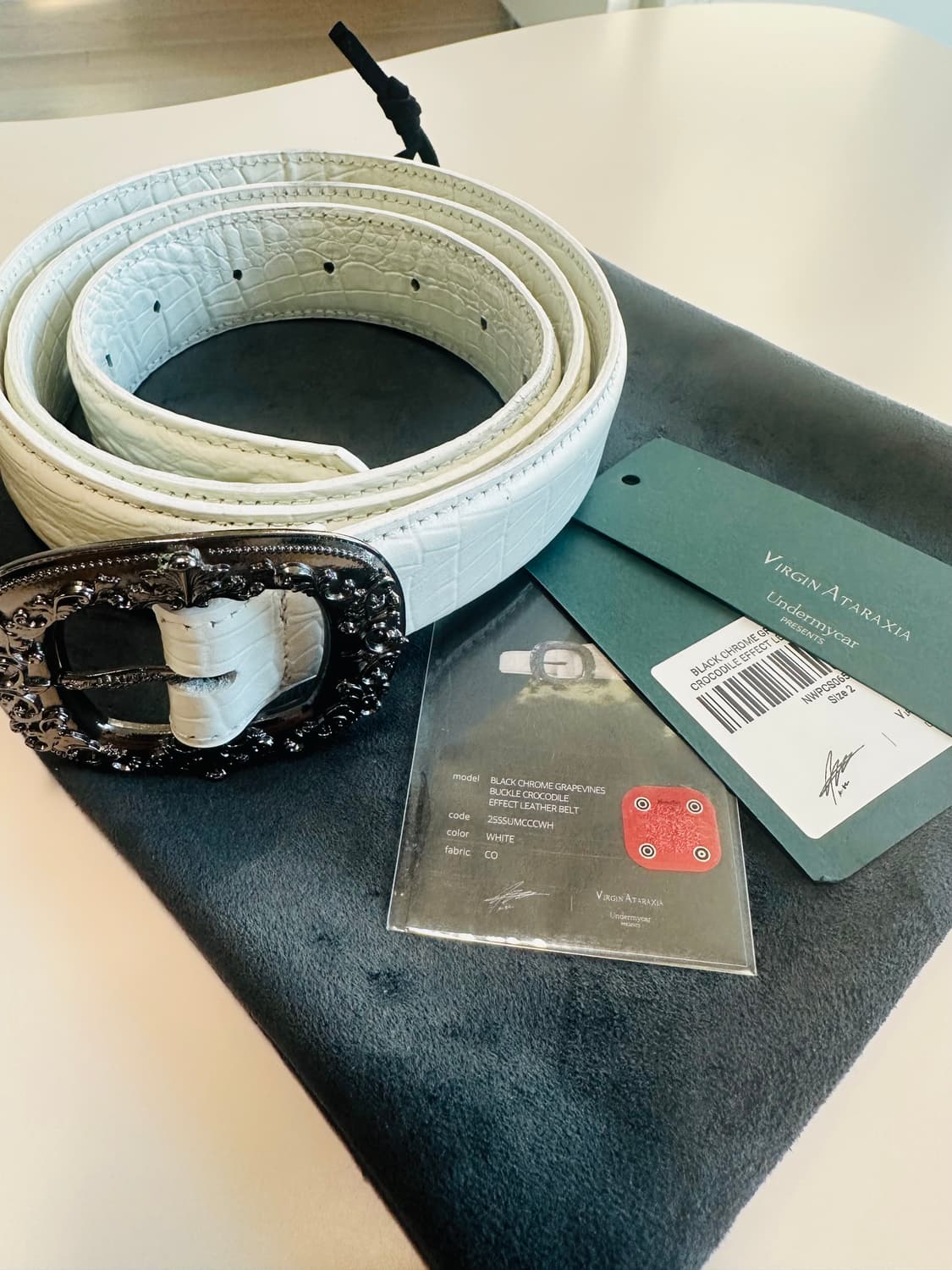 언더마이카 x 021 벨트 화이트 상품이미지1