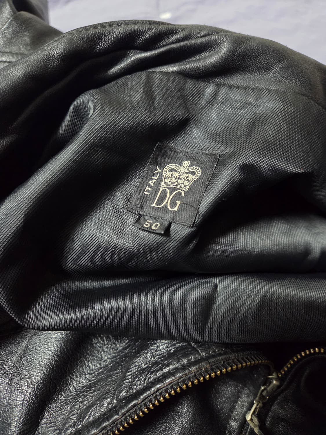 돌체앤가바나 DG 로고 가죽 라이더 자켓 블랙 상품이미지3