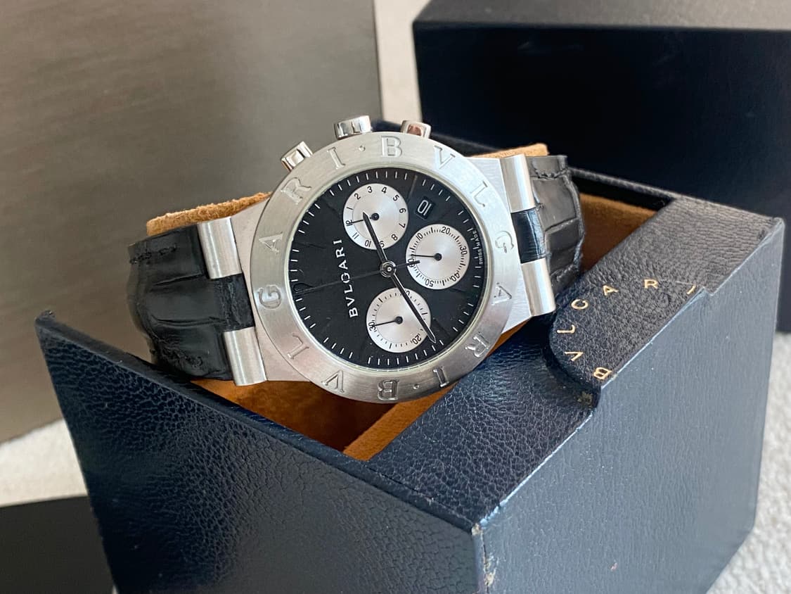 불가리 디아고노 CH35S 35mm 블랙 크로노 쿼츠 미듐 중형 상품이미지1