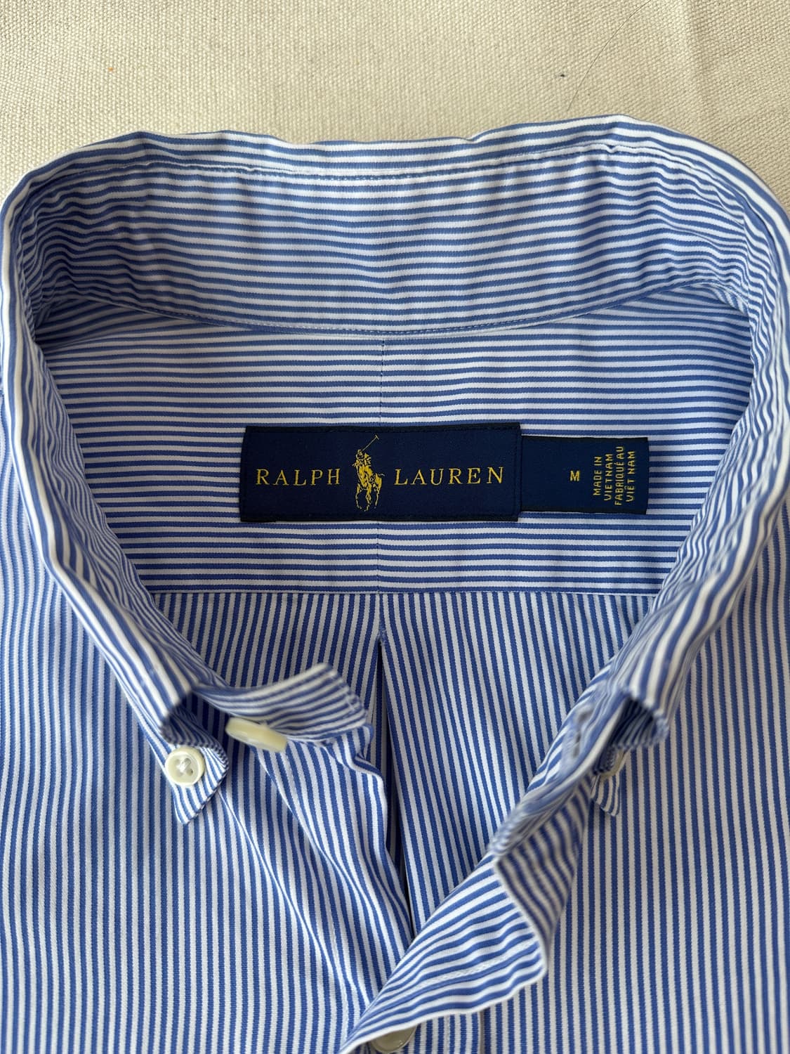 폴로 랄프로렌 블루 스트라이프 포플린 셔츠 클래식핏 M 상품이미지4