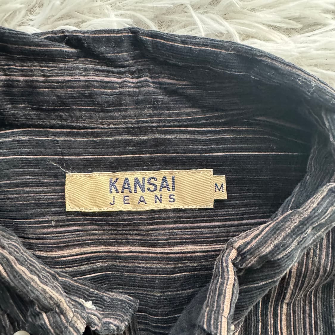 KANSAI 일본빈티지 벨벳셔츠 y2k 빈티지셔츠 남여공용셔츠 m 100 상품이미지4