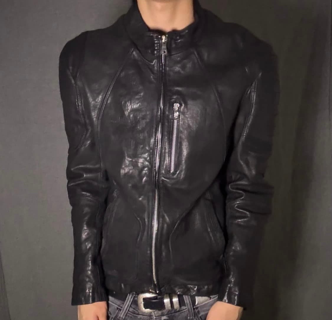 램스킨 지퍼 디테일 레더 자켓  상품이미지1