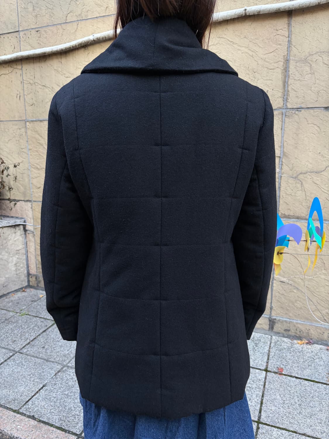 일본 빈티지 Stacy 버튼 하이넥 카라 숏코트  상품이미지4