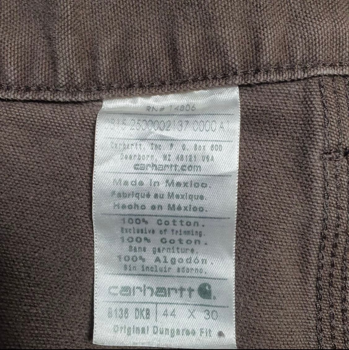 [44x30] 칼하트 B136 DKB 다크 브라운 더블니 팬츠 상품이미지8